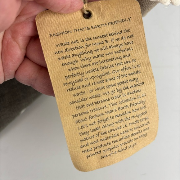 Mona B /RECYCLA Up-cycled heavy canvas rucksack/duffle bag-NWT - Picture 7 of 15